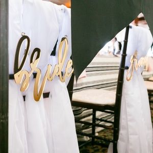 Bride and Groom Chair Signs